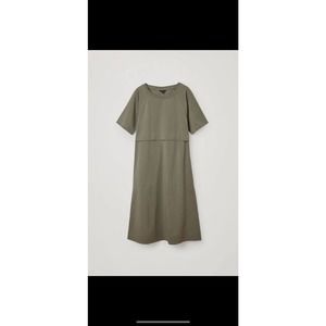 COS T-shirt Midi Dress With Pleated Detail sz M NWT